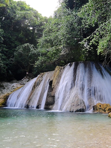 View on the beautiful Rech Falls near Manchioneal Village in Jamaica. This waterfalls are one of the most visited touristic attraction in Portland; Shutterstock ID 1552196666; purchase_order: 65050; job: ; client: ; other:
1552196666